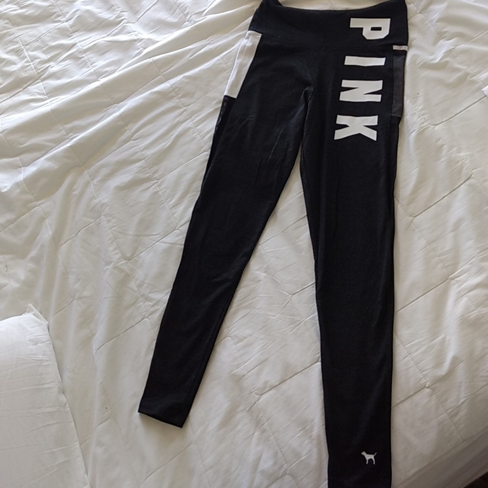 PINK Leggings w Mesh Phone Pocket Medium New